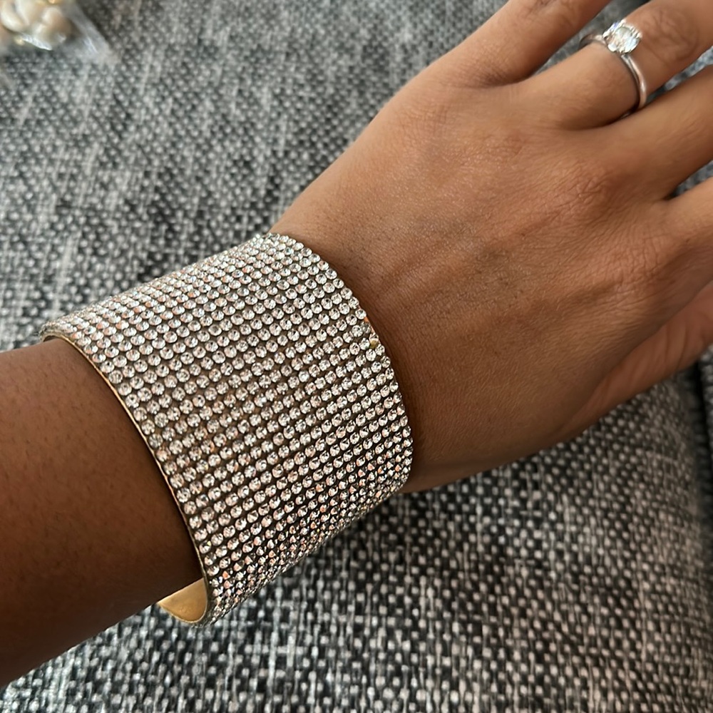 Gold rhinestone cuff